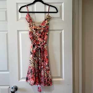 Mcginn floral chiffon mini wrap dress